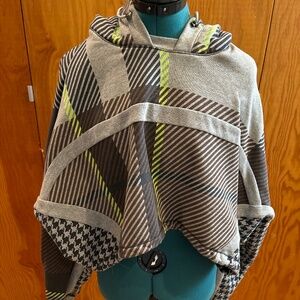 Adidas Ivy Park Hoodie Cropped Shrug Allover Print Gray Brown Green Size M